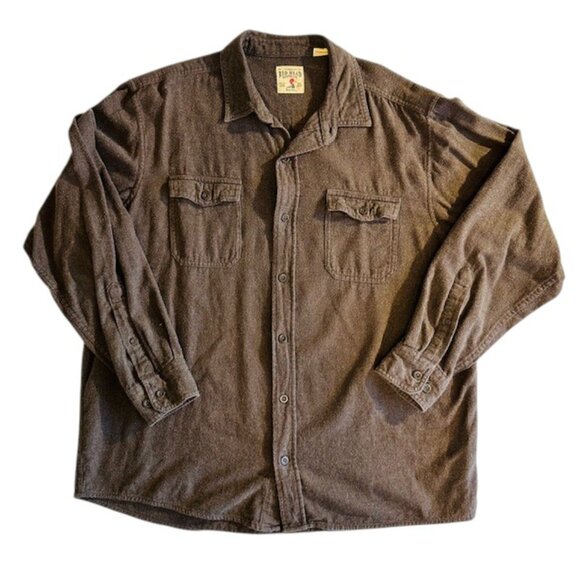 Red‎ Head Brand Co Button Up Long Sleeve Shirt Men's X-Large Brown - Picture 5 of 10
